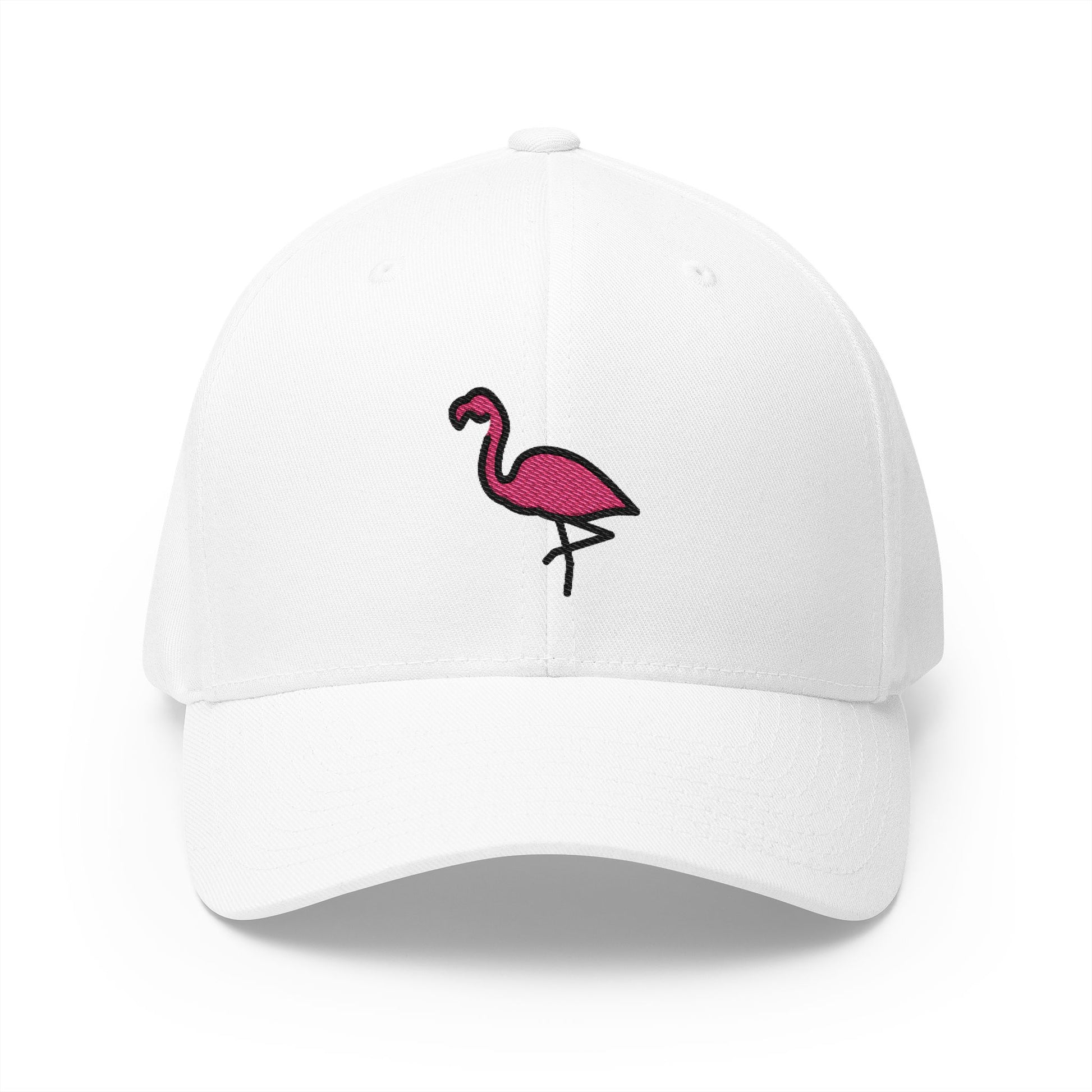 Flamingo Emoji White Cap – Premium by Capmoji