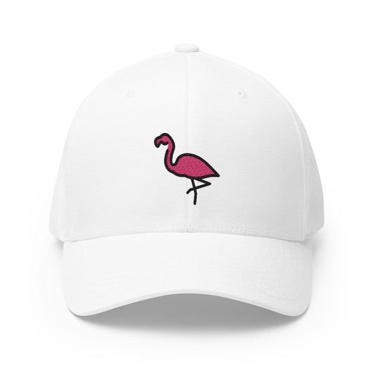 Flamingo Emoji White Cap – Premium by Capmoji