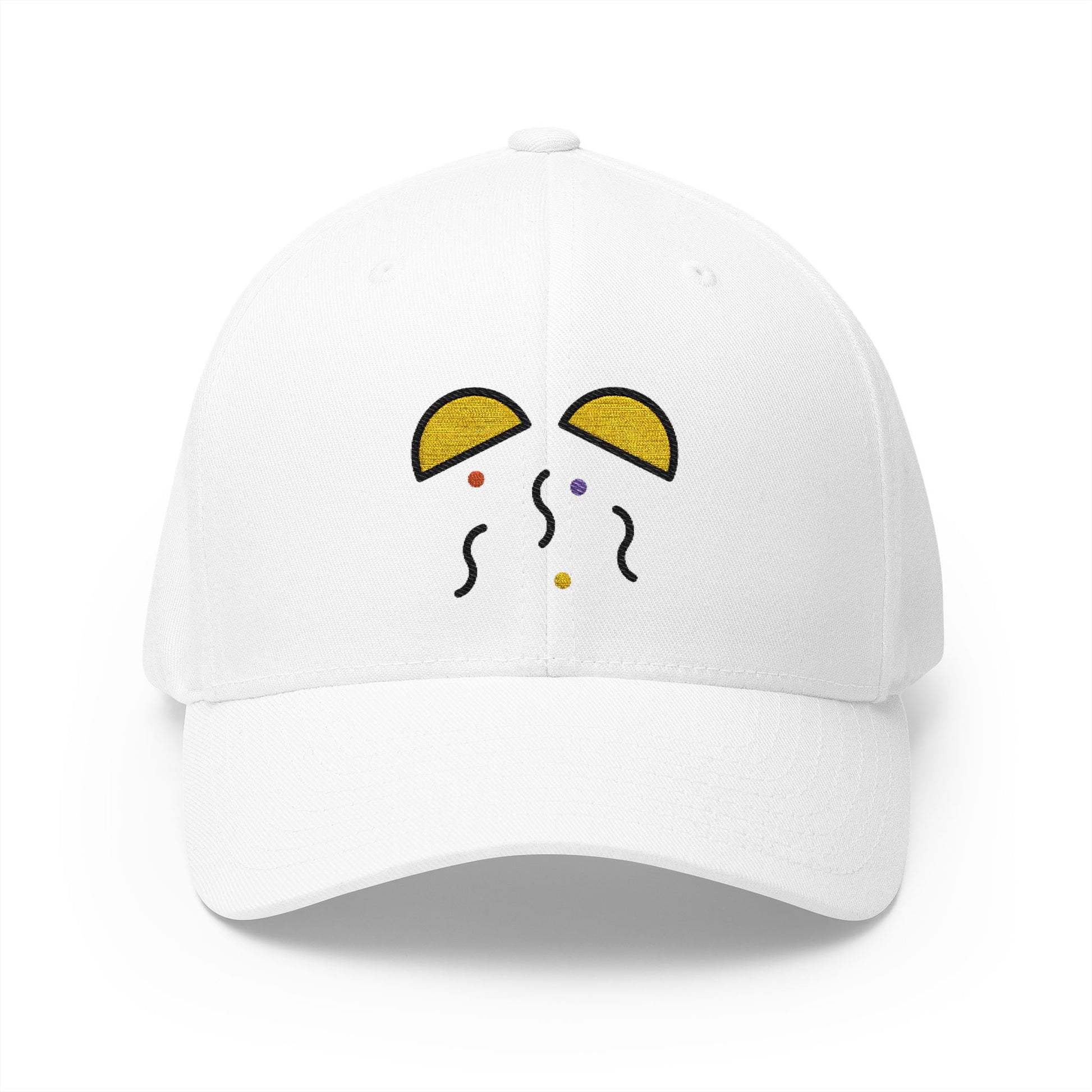 Confetti Ball Emoji White Cap – Premium by Capmoji