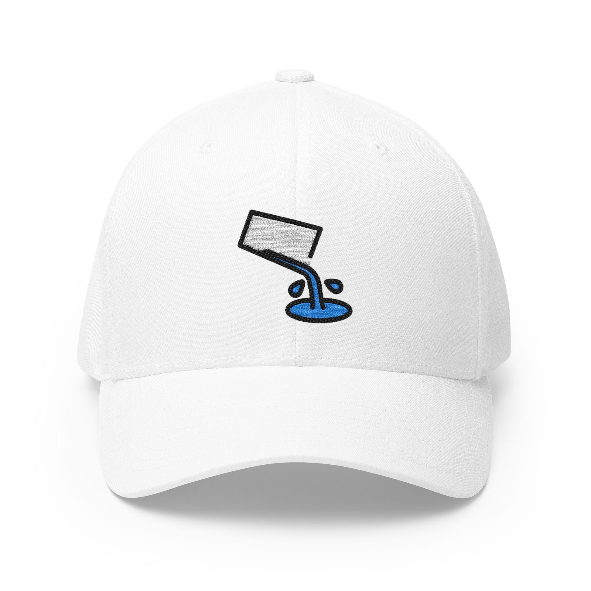 Pouring Liquid Emoji White Cap – Premium by Capmoji