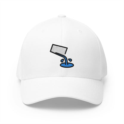 Pouring Liquid Emoji White Cap – Premium by Capmoji