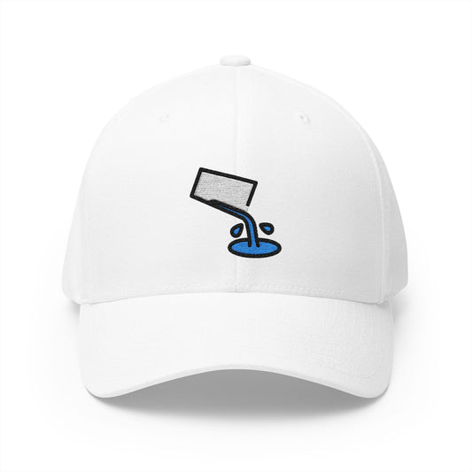 Pouring Liquid Emoji White Cap – Premium by Capmoji