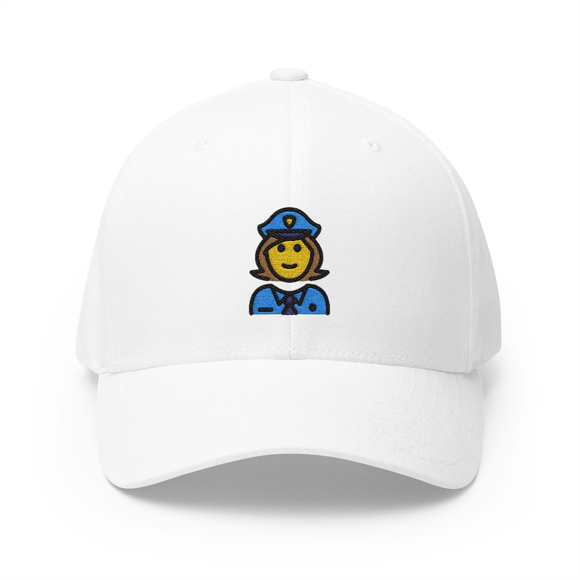 Woman Police Officer Emoji White Cap – Premium by Capmoji