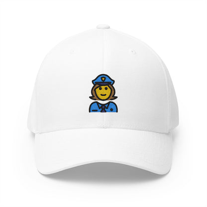 Woman Police Officer Emoji White Cap – Premium by Capmoji