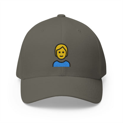 Person: Blond Hair Emoji Olive Cap – Premium by Capmoji