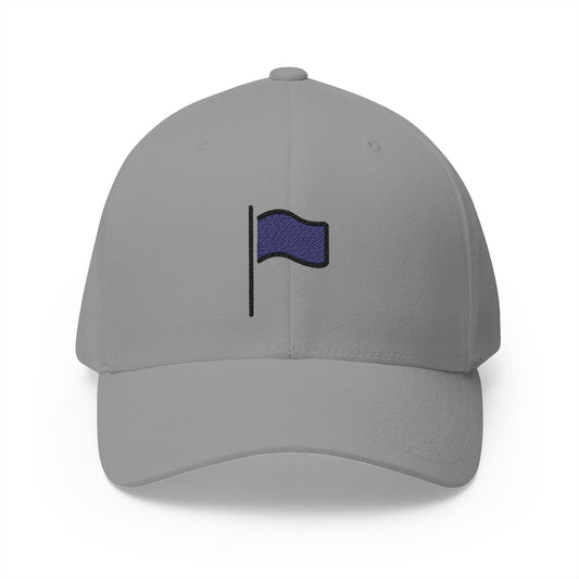 Black Flag Emoji Grey Cap – Premium by Capmoji