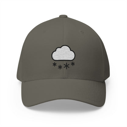 Cloud With Snow Emoji Olive Cap – Premium by Capmoji