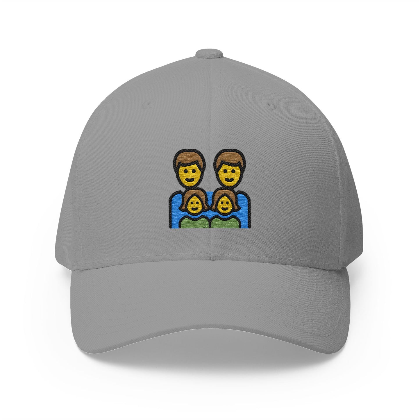 Family: Man, Man, Girl, Girl Emoji Grey Cap – Premium by Capmoji