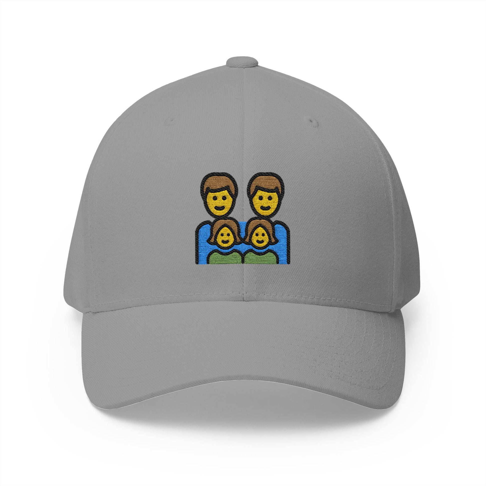 Family: Man, Man, Girl, Girl Emoji Grey Cap – Premium by Capmoji