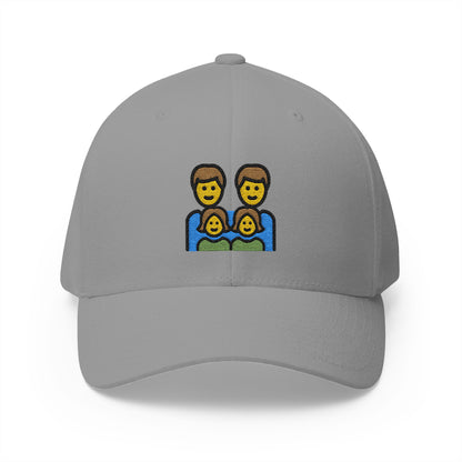 Family: Man, Man, Girl, Girl Emoji Grey Cap – Premium by Capmoji