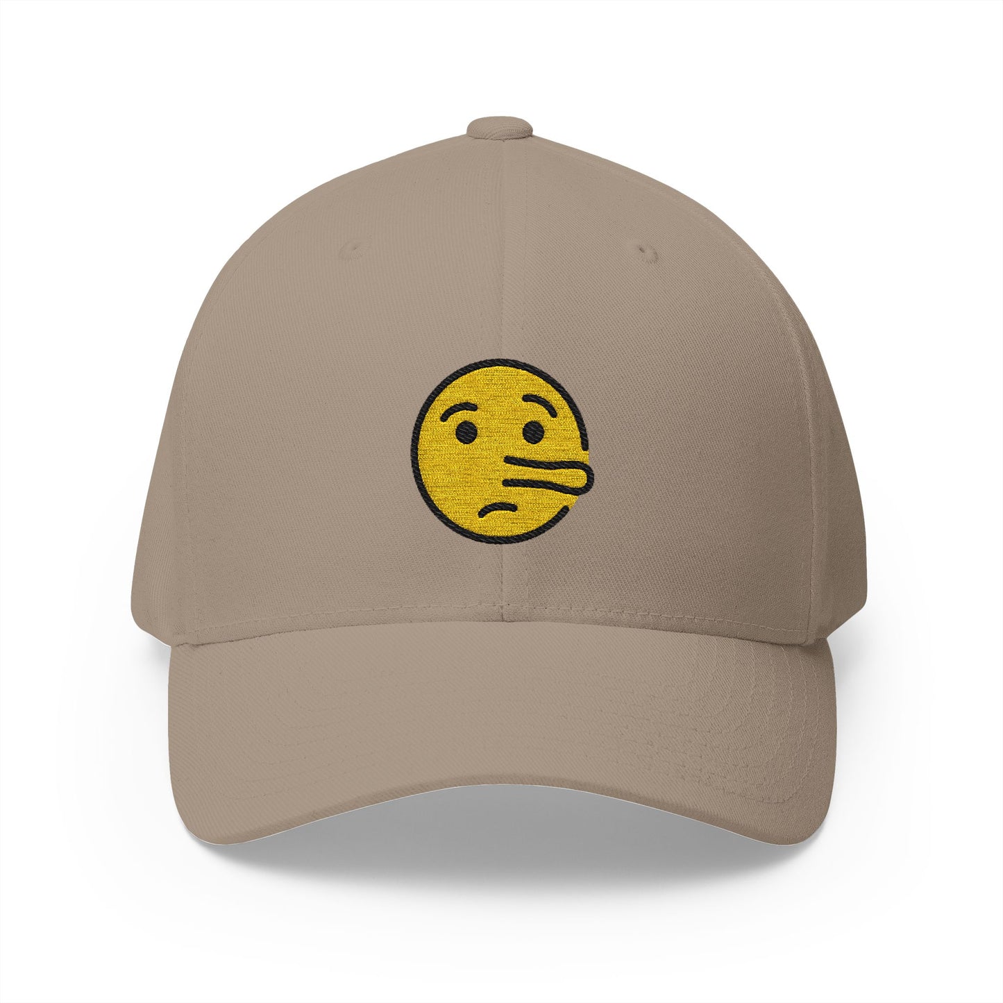 Lying Face Emoji Khaki Cap – Premium by Capmoji