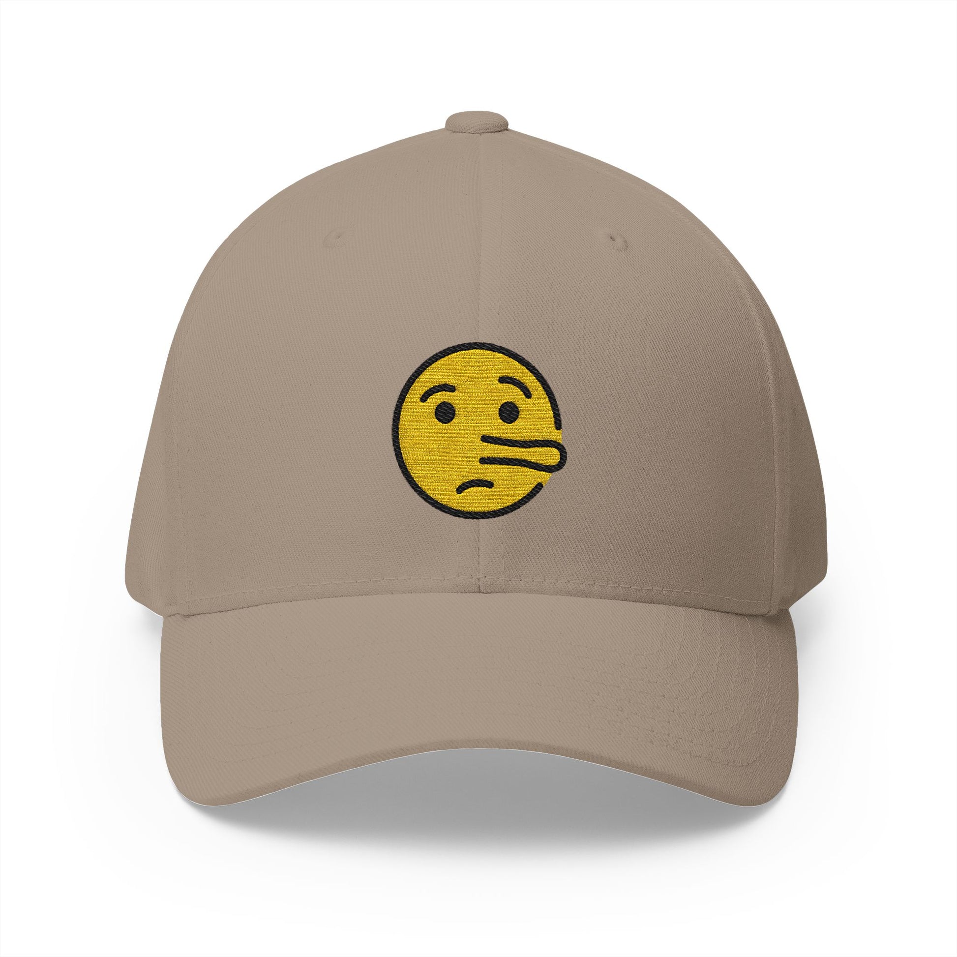 Lying Face Emoji Khaki Cap – Premium by Capmoji
