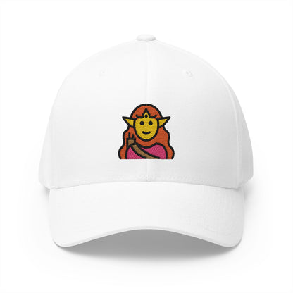 Woman Elf Emoji White Cap – Premium by Capmoji