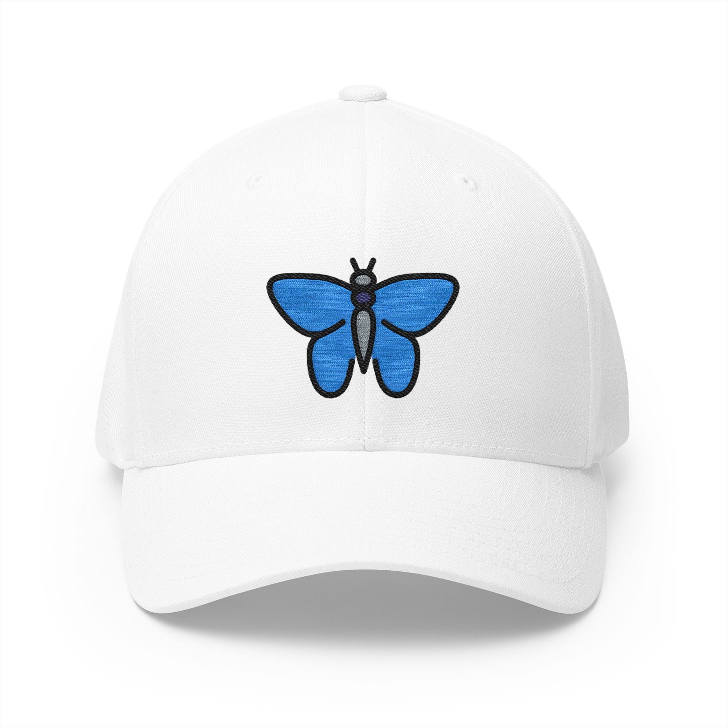 Butterfly Emoji White Cap – Premium by Capmoji