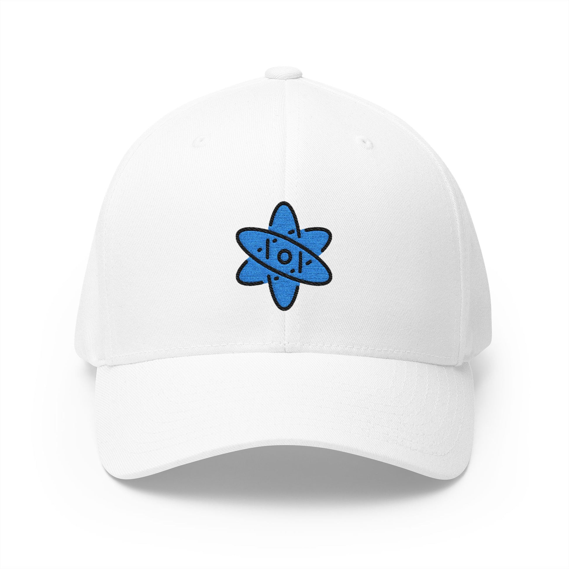 Atom Symbol Emoji White Cap – Premium by Capmoji