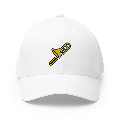 Trombone Emoji White Cap – Premium by Capmoji