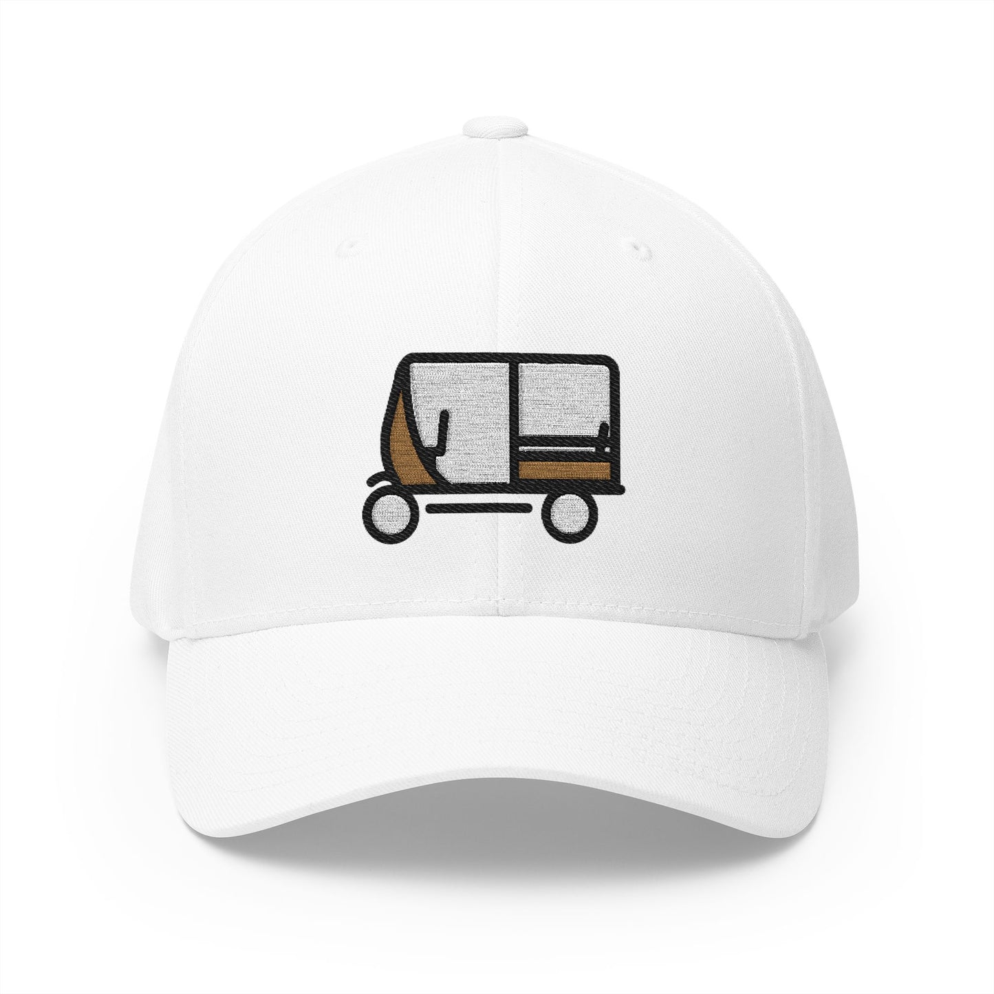 Auto Rickshaw Emoji White Cap – Premium by Capmoji