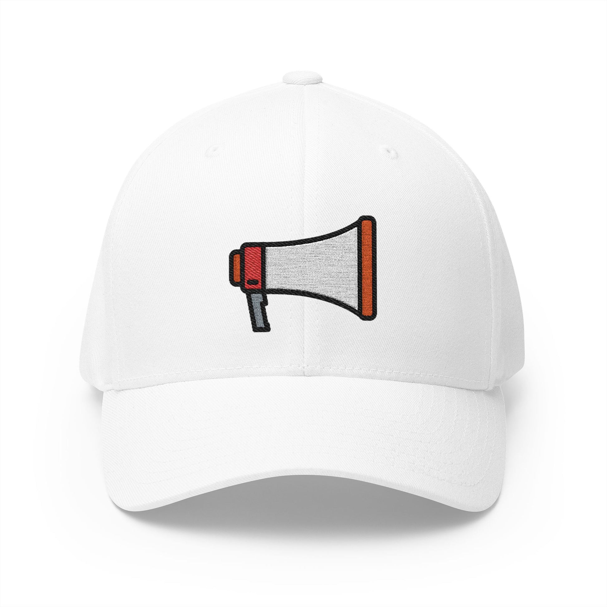 Megaphone Emoji White Cap – Premium by Capmoji