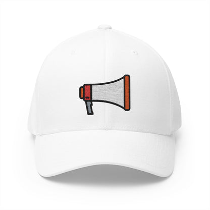 Megaphone Emoji White Cap – Premium by Capmoji