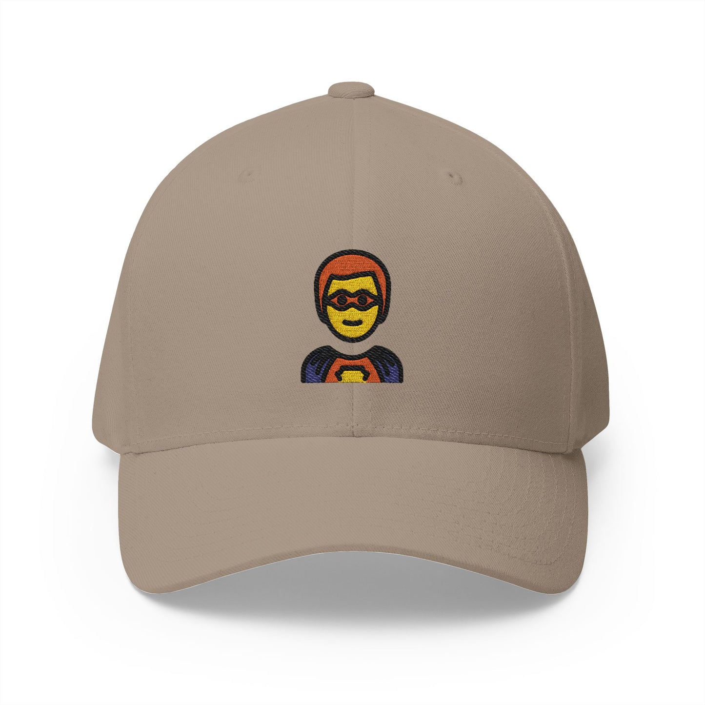 Man Superhero Emoji Khaki Cap – Premium by Capmoji