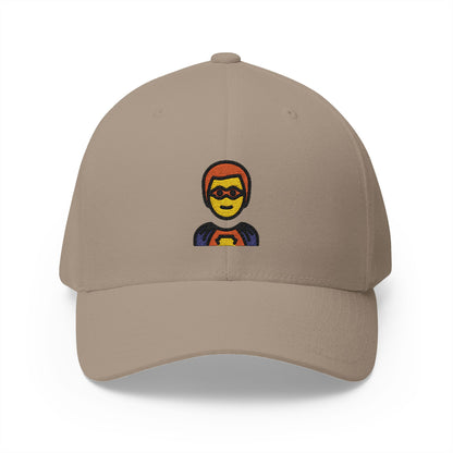 Man Superhero Emoji Khaki Cap – Premium by Capmoji