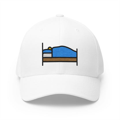 Person In Bed Emoji White Cap – Premium by Capmoji