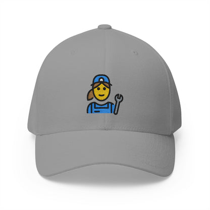 Woman Mechanic Emoji Grey Cap – Premium by Capmoji