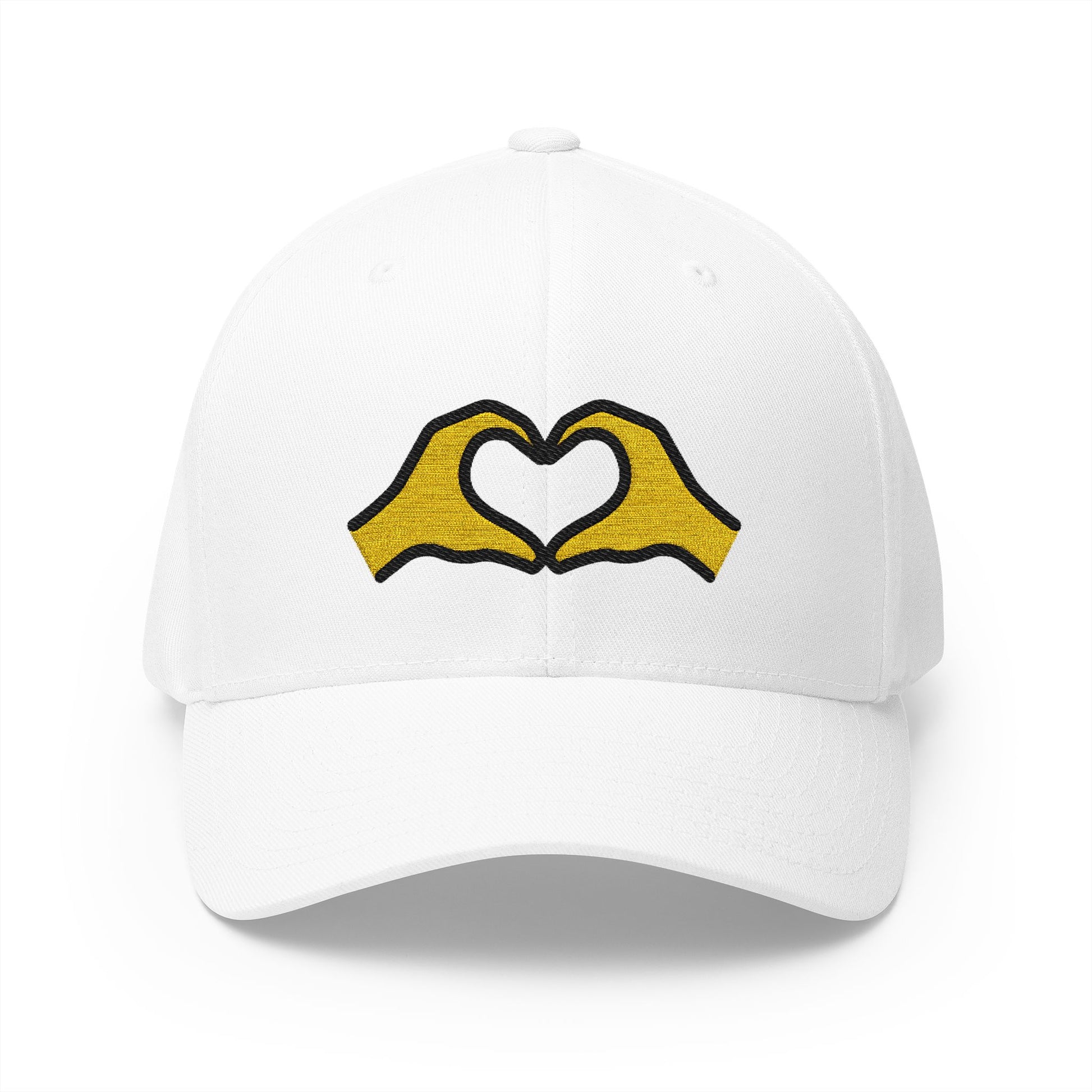 Heart Hands Emoji White Cap – Premium by Capmoji