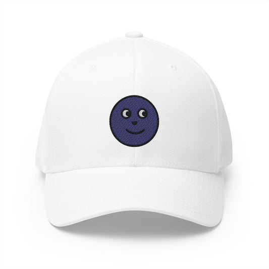 New Moon Face Emoji White Cap – Premium by Capmoji