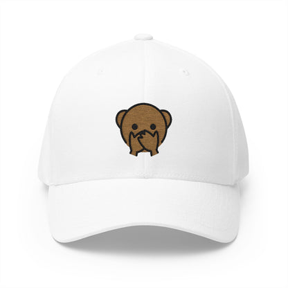 Speak-No-Evil Monkey Emoji White Cap – Premium by Capmoji