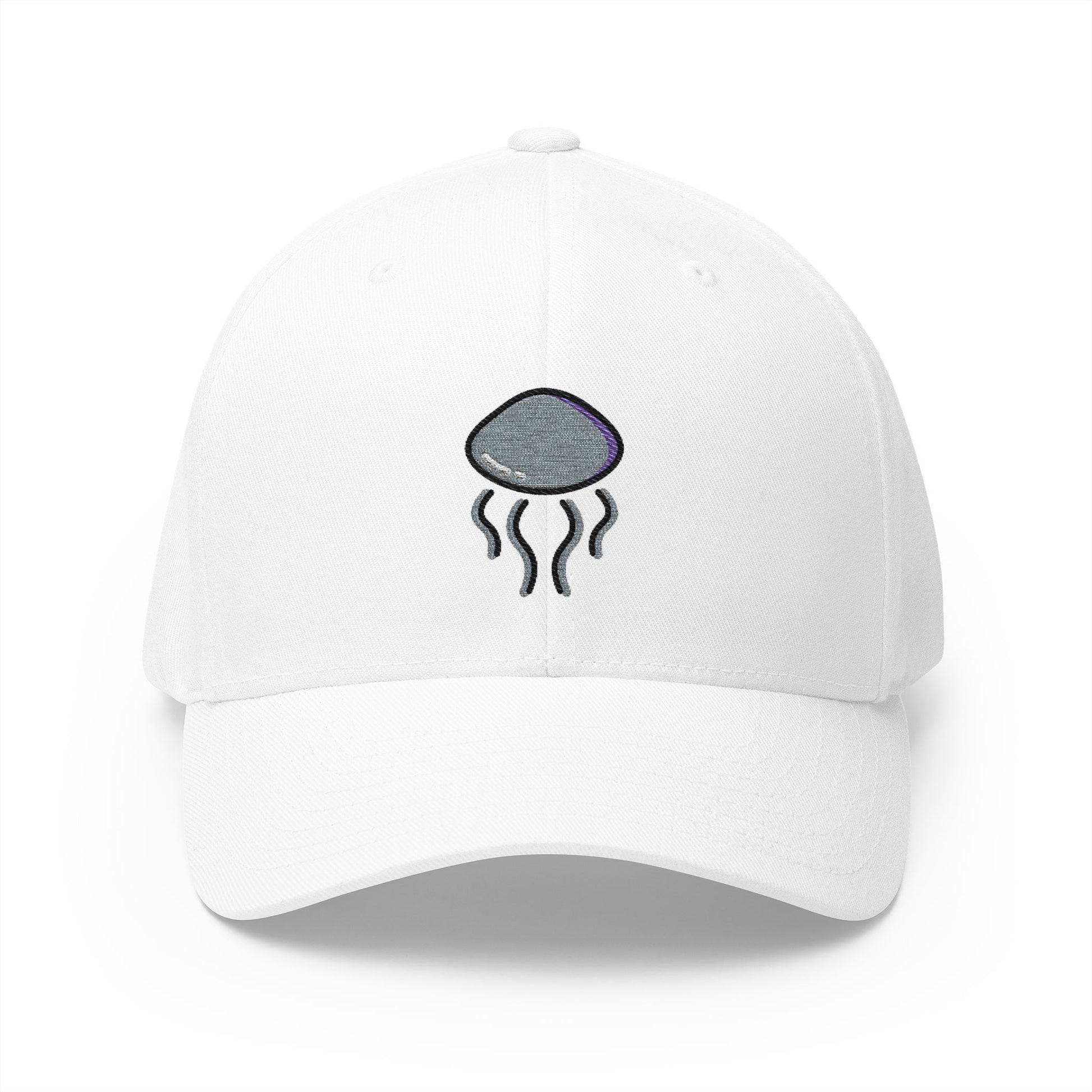 Jellyfish Emoji White Cap – Premium by Capmoji