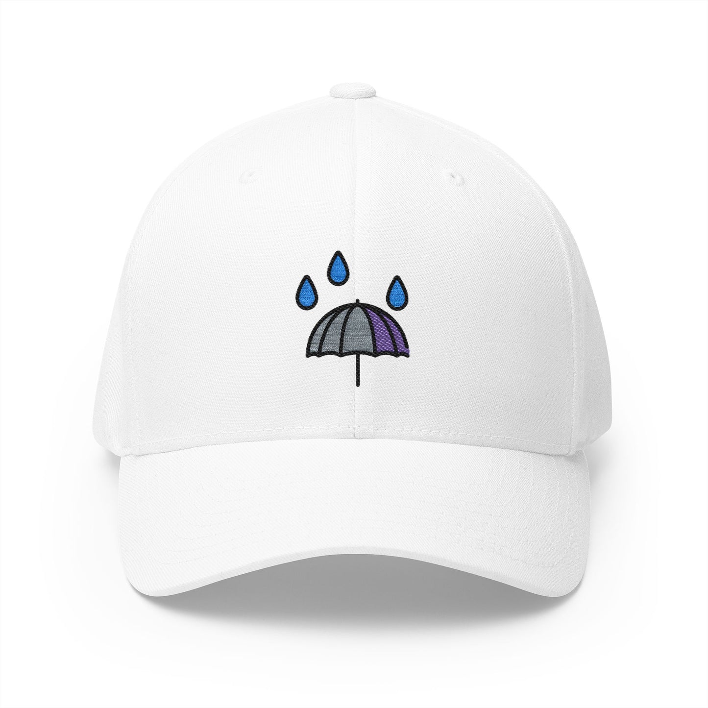 Umbrella With Rain Drops Emoji White Cap – Premium by Capmoji