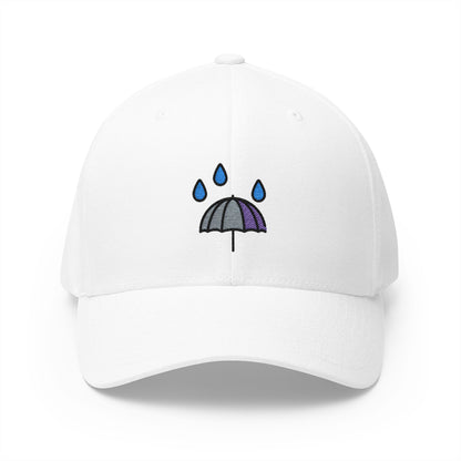 Umbrella With Rain Drops Emoji White Cap – Premium by Capmoji