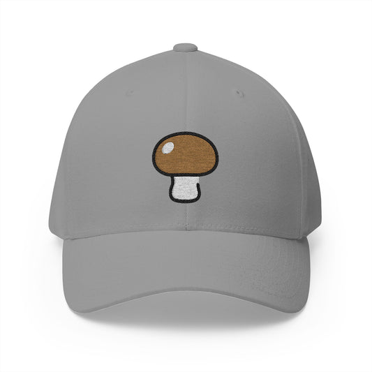 Brown Mushroom Emoji Grey Cap – Premium by Capmoji