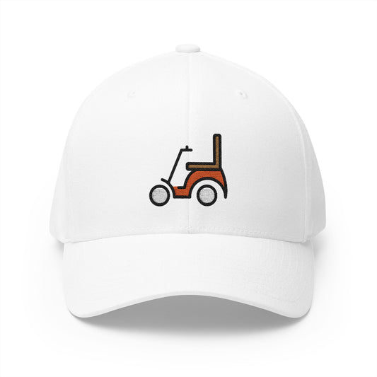 Motorized Wheelchair Emoji White Cap – Premium by Capmoji