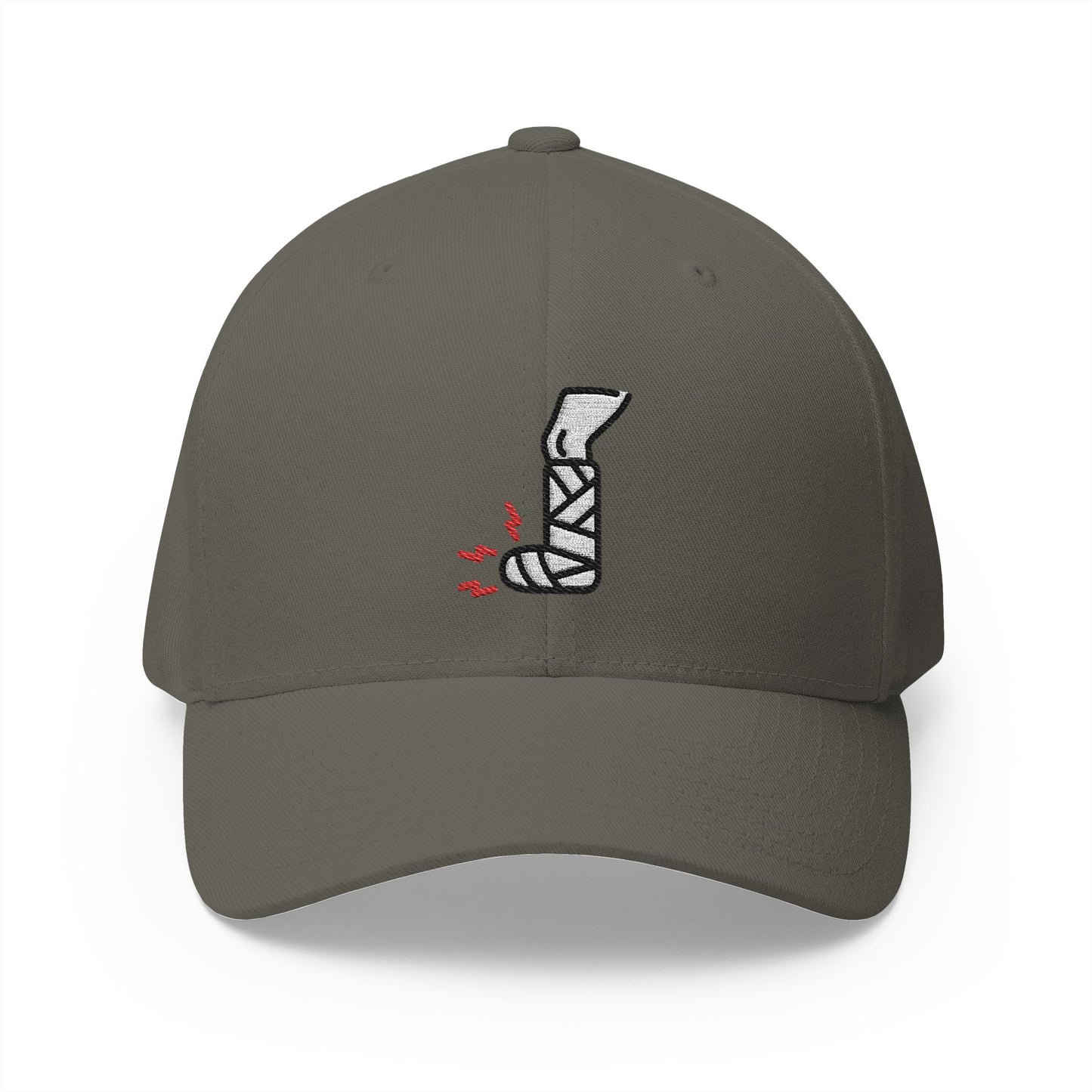 Fracture Leg Emoji Olive Cap – Premium by Capmoji