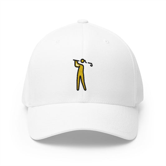 Woman Golfing Emoji White Cap – Premium by Capmoji