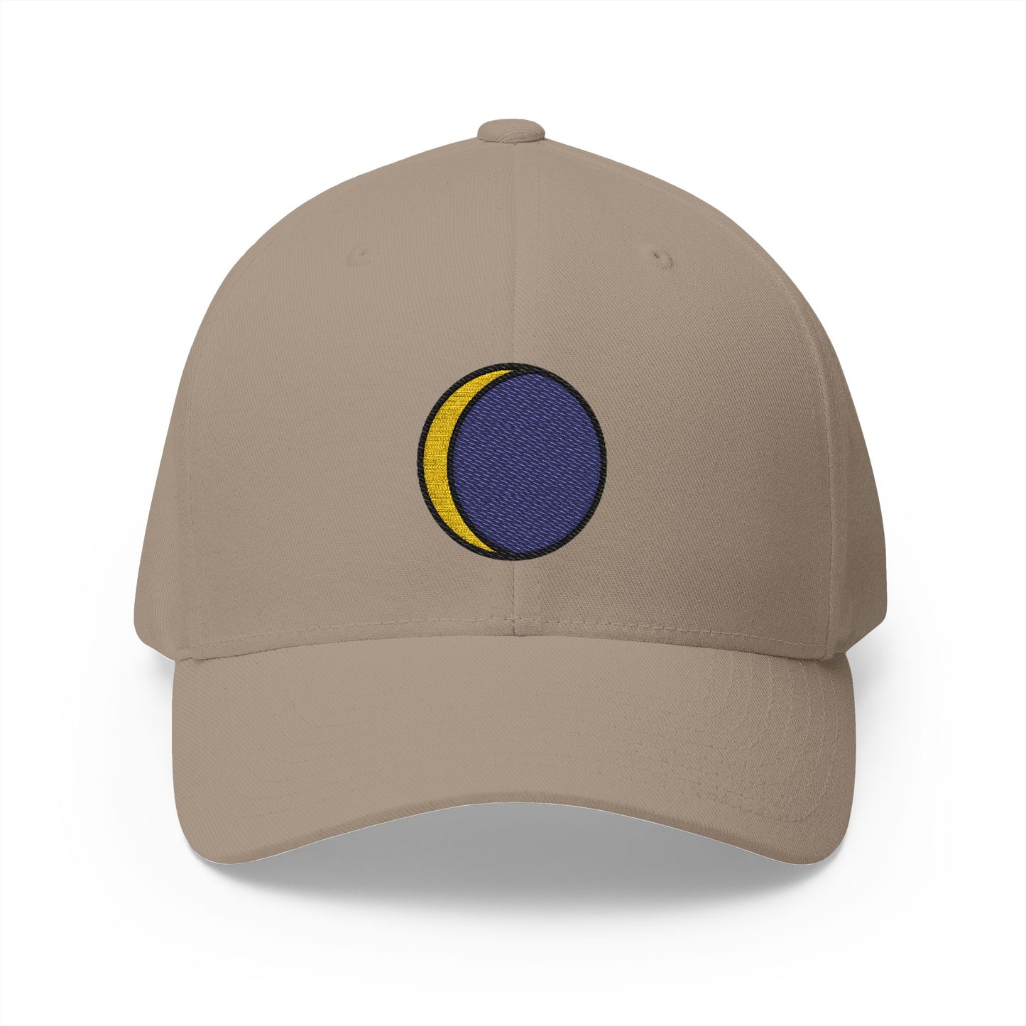 Waning Crescent Moon Emoji Khaki Cap – Premium by Capmoji