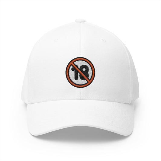 No One Under Eighteen Emoji White Cap – Premium by Capmoji
