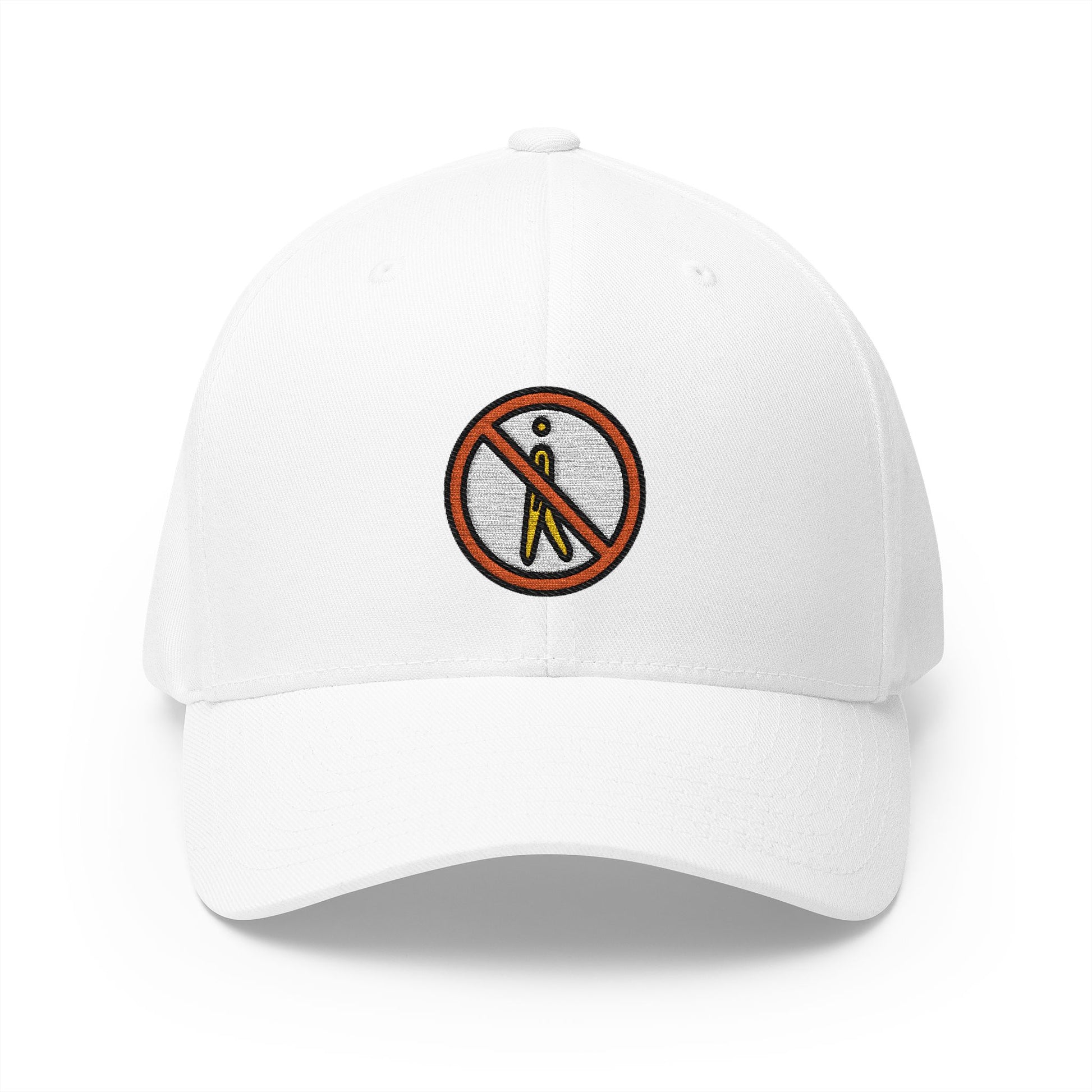 No Pedestrians Emoji White Cap – Premium by Capmoji