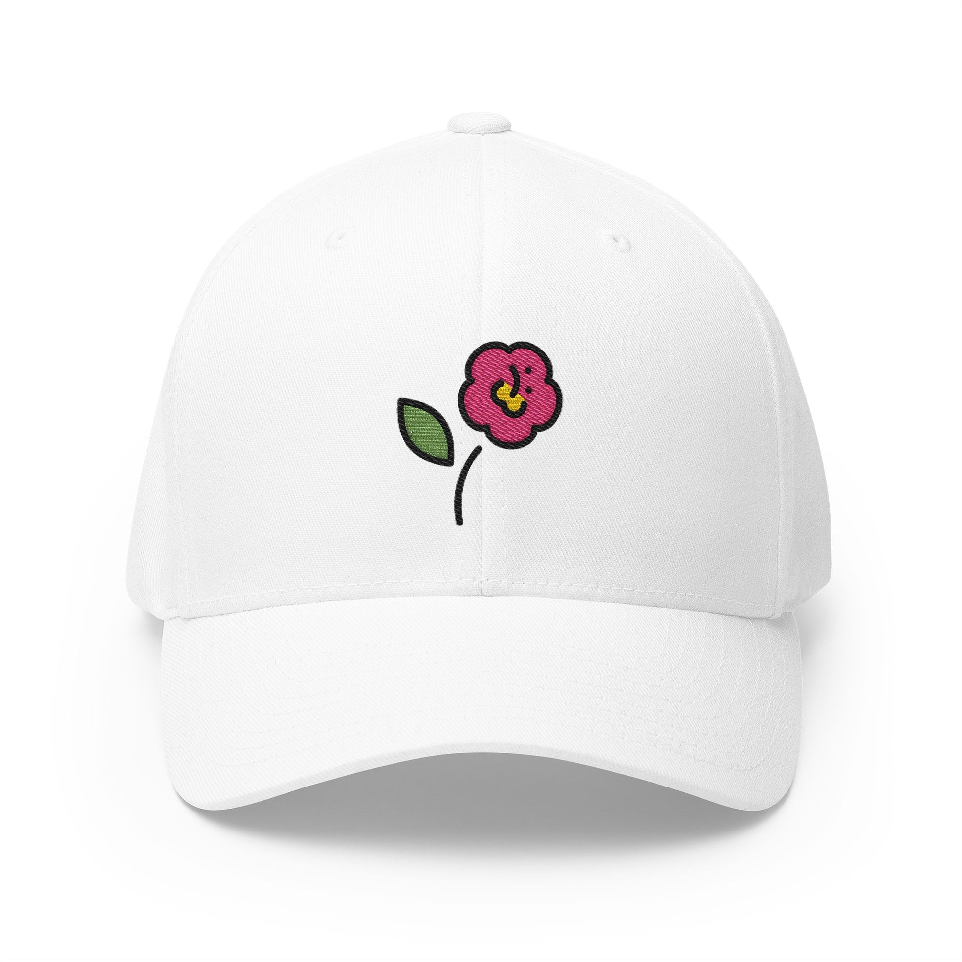 Hibiscus Emoji White Cap – Premium by Capmoji