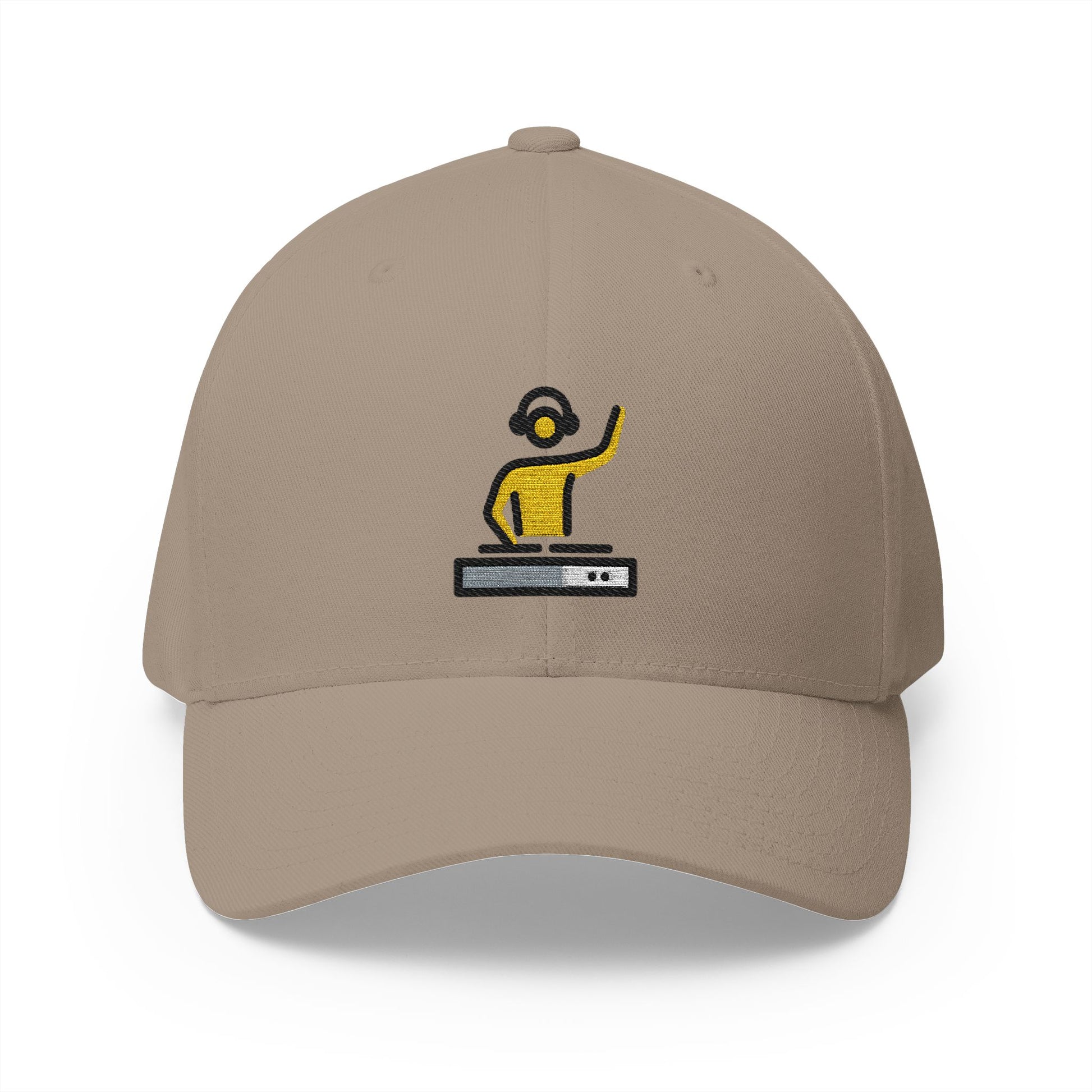 Dj Man Emoji Khaki Cap – Premium by Capmoji