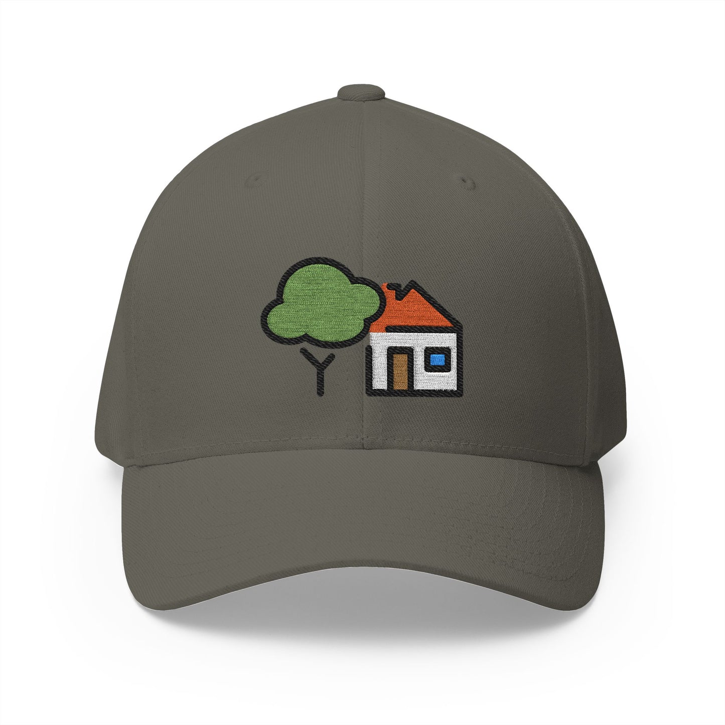 House With Garden Emoji Olive Cap – Premium by Capmoji