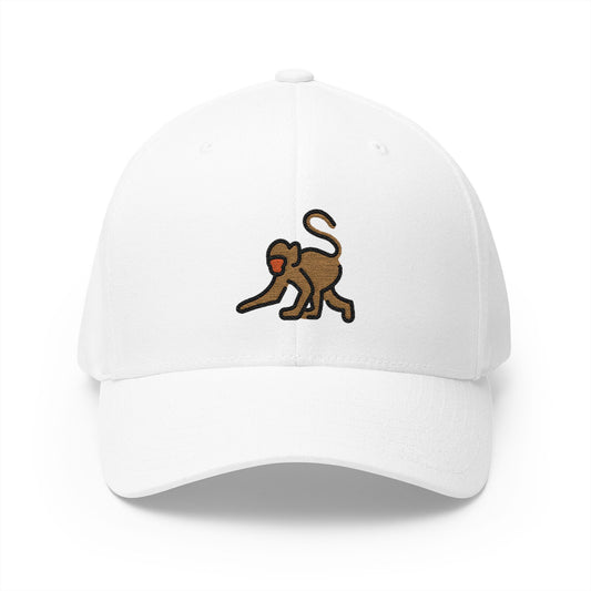 Monkey Emoji White Cap – Premium by Capmoji