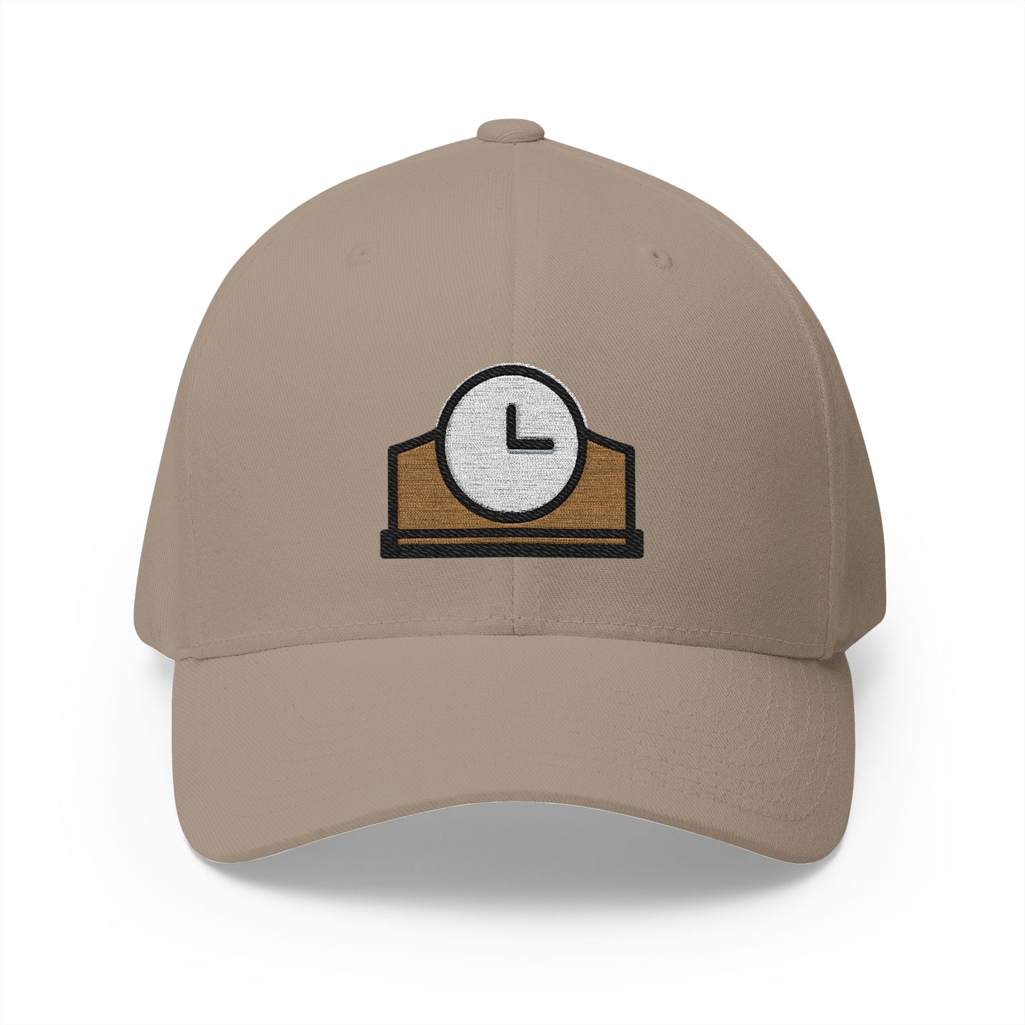 Mantelpiece Clock Emoji Khaki Cap – Premium by Capmoji