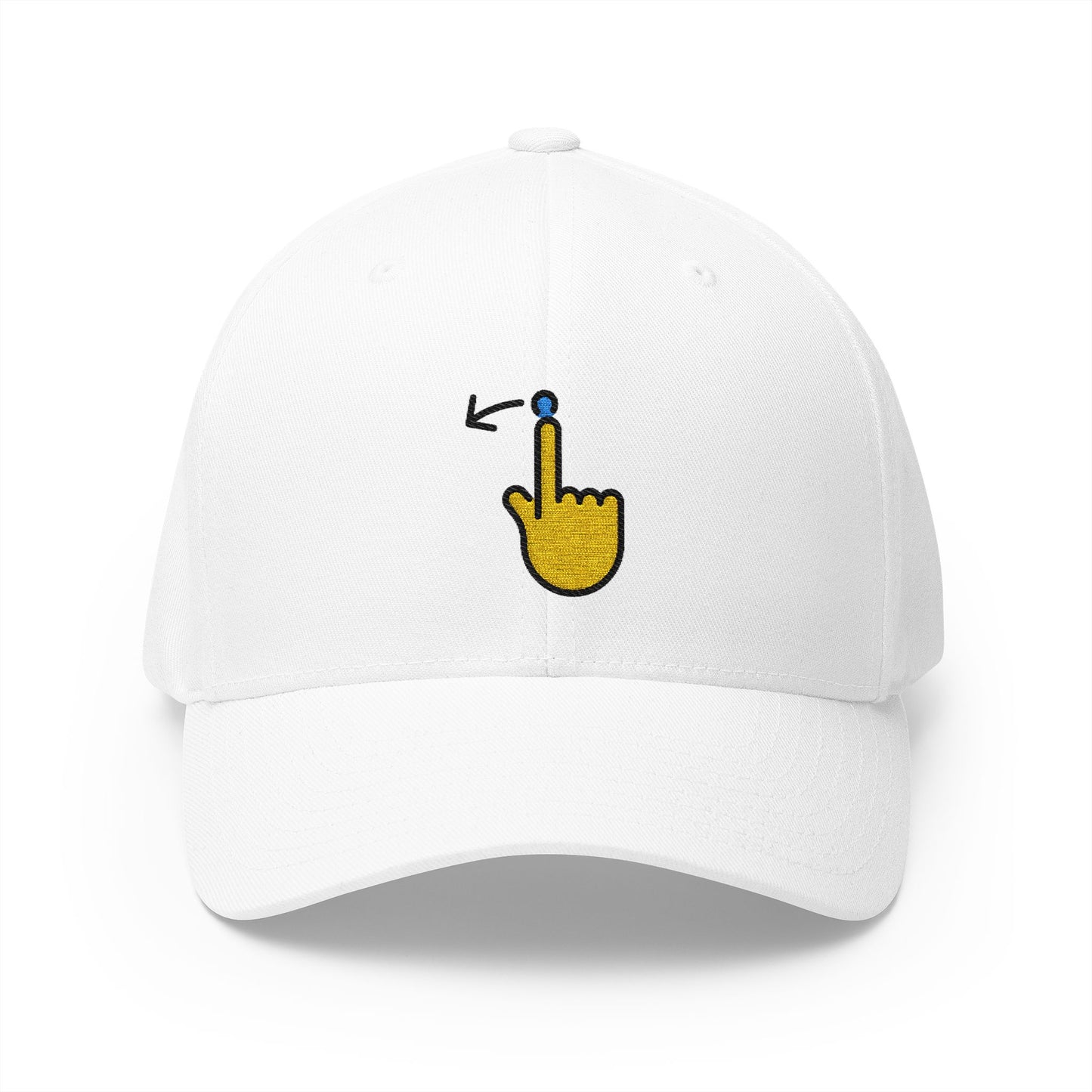 Swipe Left Emoji White Cap – Premium by Capmoji