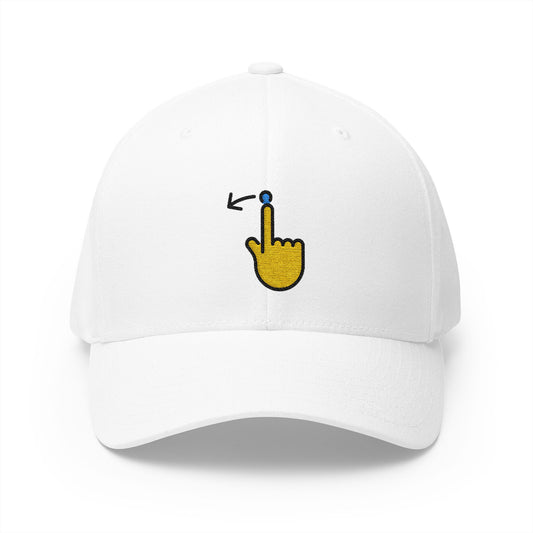 Swipe Left Emoji White Cap – Premium by Capmoji