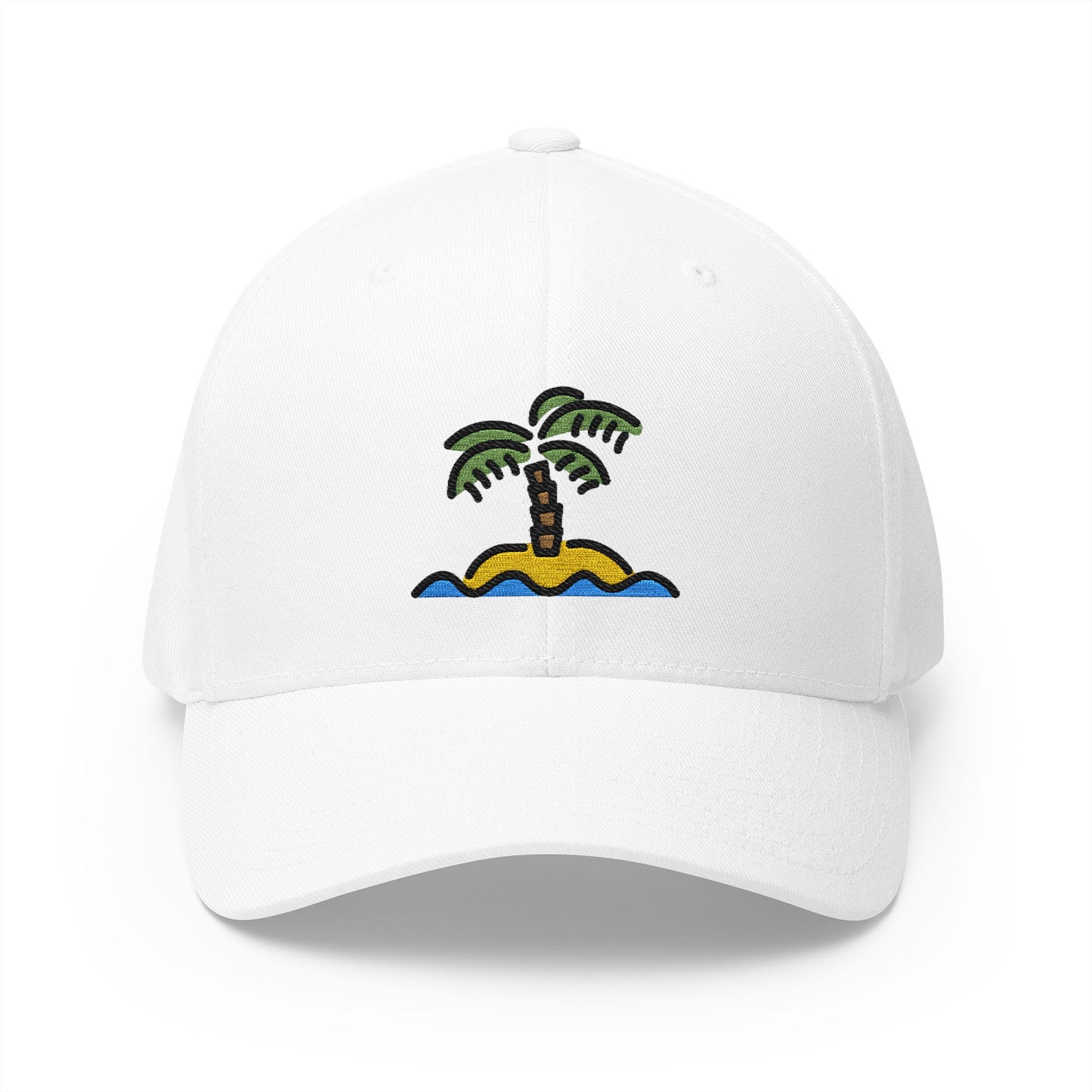 Desert Island Emoji White Cap – Premium by Capmoji