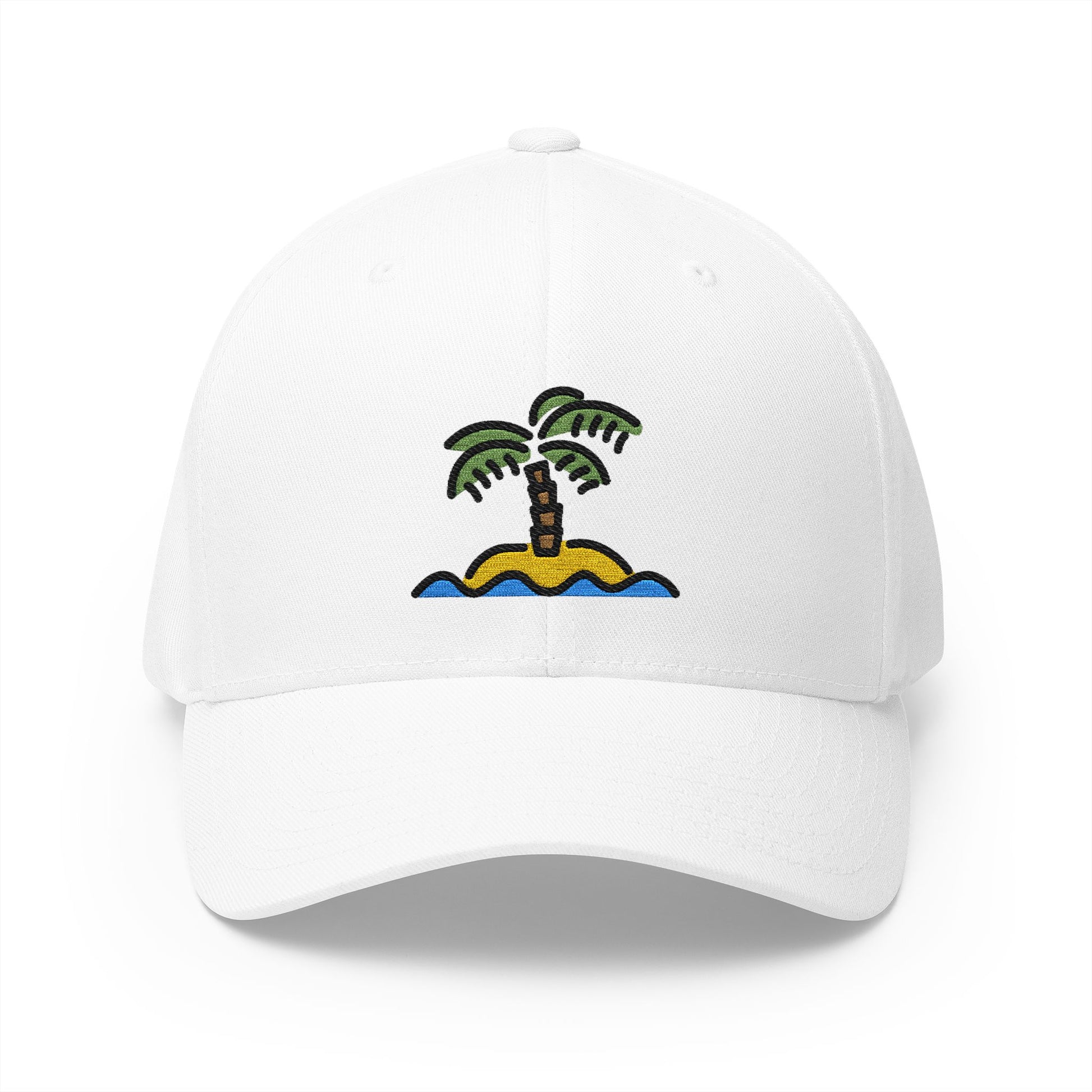 Desert Island Emoji White Cap – Premium by Capmoji