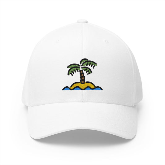 Desert Island Emoji White Cap – Premium by Capmoji